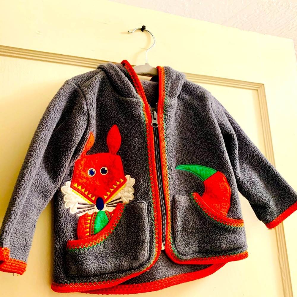 Hanna andersson embroidered fleece hoodie